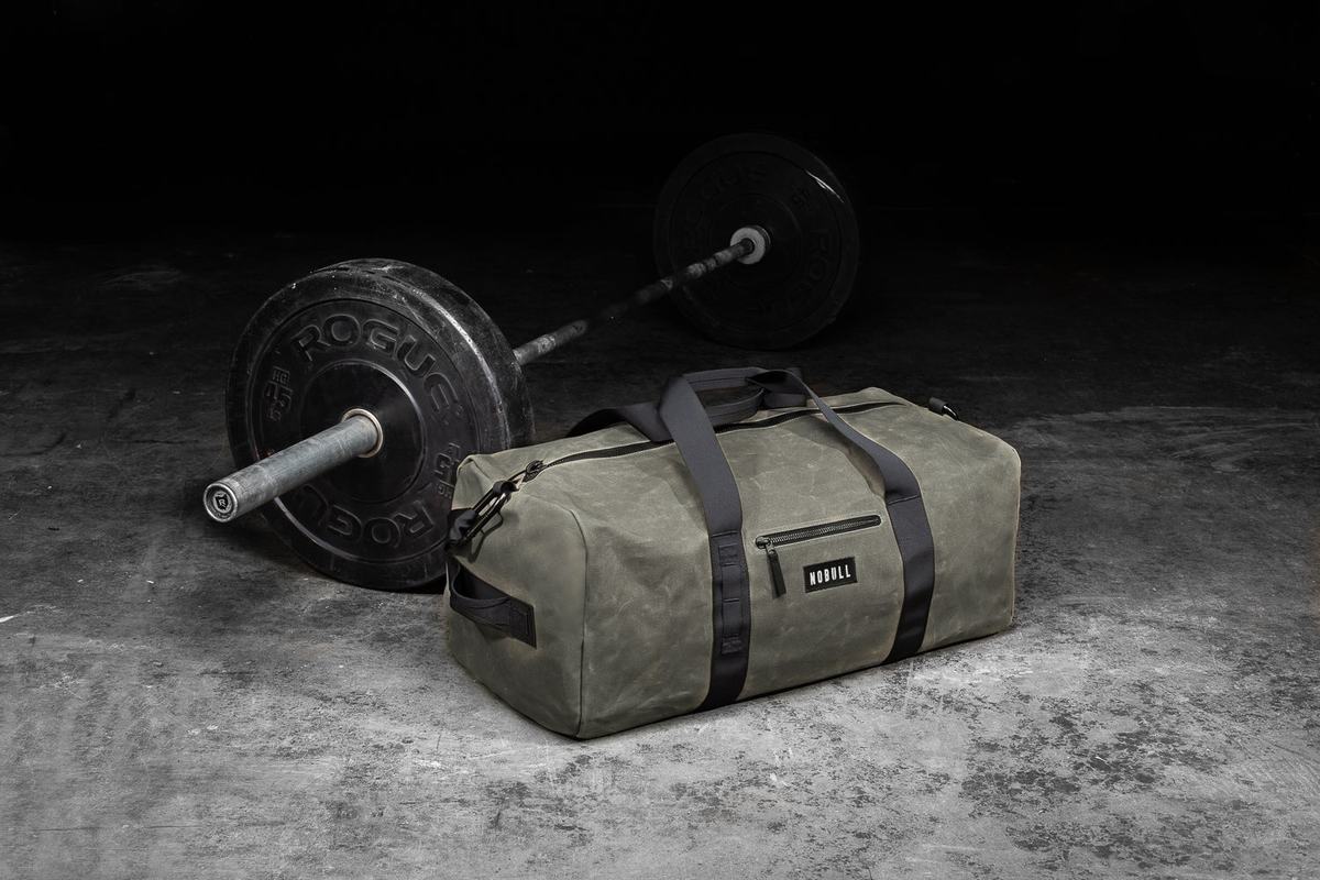 Nobull Xl Waxed Canvas Traditional Men's Duffle Olive | Australia (IA5148)